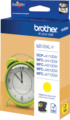 brother Tintenpatrone LC125XLY gelb 1.200 Blatt DCP-J4110DW, MFC-J4410DW, J4510DW, J4610DW, J4710DW