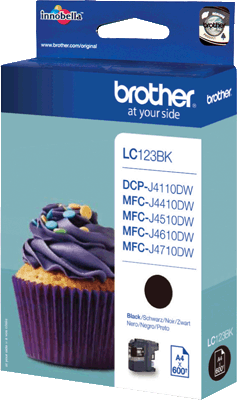 brother Tintenpatrone LC123BK schwarz 600 Blatt schwarz DCP-J4110DW, MFC-J4410DW, J4510DW, J4610DW, J4710DW