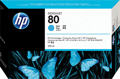 hp Tintenpatrone/C4846AE cyan Inhalt 350ml 1.000 Blatt 80 Designjet 1000 Serie