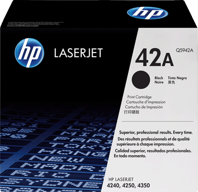 hp Toner Q5942A 42A schwarz 10.000 Blatt schwarz LaserJet 4250, 4350