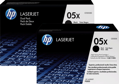 hp Toner CE505XD 05X sw VE2 2x 6.500 Blatt 2x schwarz LaserJet P2055