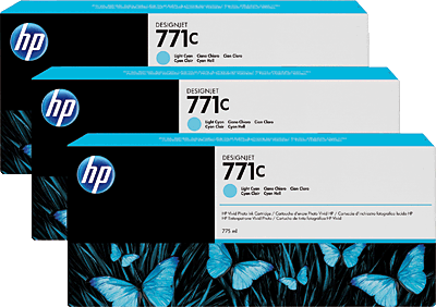 hp Tintenpatrone/B6Y36A, cyan Inh. (3x 775 ml) 771C Designjet Z6200