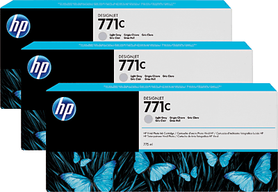 hp Tintenpatrone/B6Y38A, 3x grau hell Inh. (3x 775 ml) 771C Designjet Z6200