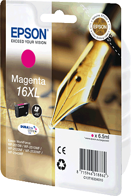 EPSON Tintenpatrone/T16334010 magenta Inhalt 7ml 450 Blatt 16 XL WorkForce WF-2010WF, WF-2510WF, WF2520NF, WF-2540WF, WF-2530WF