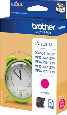brother Tintenpatrone LC125XLM magenta 1.200 Blatt DCP-J4110DW, MFC-J4410DW, J4510DW, J4610DW, J4710DW