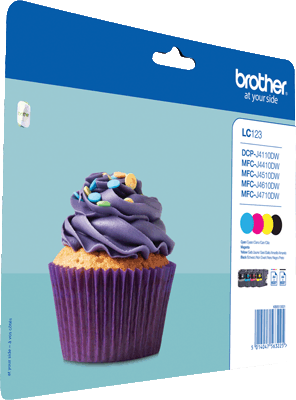 brother Multipack LC123VALBPDR VE4 4x 600 Blatt je 1x schwarz, cyan, magenta, gelb DCP-J4110DW, MFC-J4410DW, J4510DW, J4610DW, J4710DW