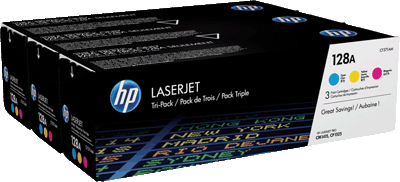 hp Multipack 128A CF371AM VE3 3x 1.300 Blatt je 1x cyan, magenta, gelb LaserJet Pro CP1525, CM1415