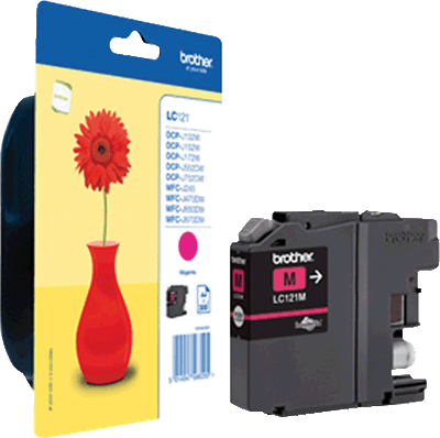 brother Tintenpatrone LC121M magenta 300 Blatt magenta DCP-J753DW, MFC-J870DW