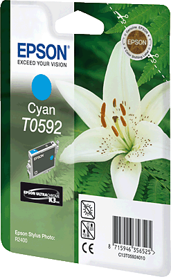 EPSON Tintenpatrone/T05924010 cyan Inhalt 13ml 520 Blatt T0592 Stylus Photo R2400