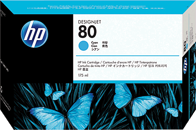 hp Tintenpatrone/C4872A cyan Inhalt 175ml 80 Designjet 1000 Serie