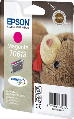 Epson Tintenpatrone T06134010 T0613 mag 250 Blatt magenta Stylus D88, D88+, DX3800, DX3850, DX3850+, DX4200, DX4800, DX4800, DX4850, DX4850+