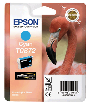 EPSON Tintenpatrone/T08724010 cyan Inhalt 11ml T0872 Stylus Photo R1900