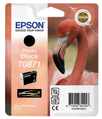 EPSON Tintenpatrone/T08714010 schwarz foto Inhalt 11ml T0871 Stylus Photo R1900