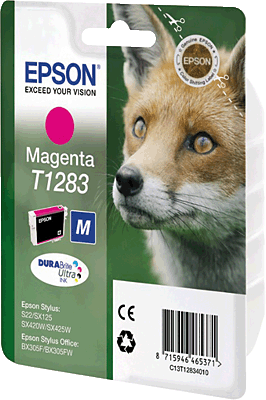 EPSON Tintenpatrone/T12834011 magenta Inhalt 4ml T1283 Stylus S22, SX125, SX130, SX235W, SX420W, SX435W, SX440W, Stylus Office BX305FW, BX305FW