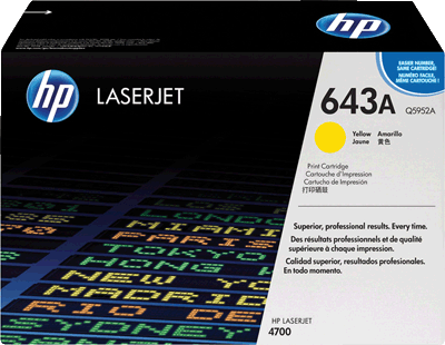 hp Toner Q5952A 643A gelb 10.000 Blatt gelb Color LaserJet 4700