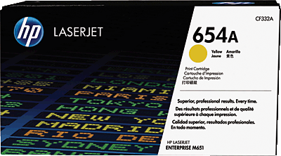 hp Lasertoner/CF332A / 654A, gelb/CF332A gelb 15.000 Blatt 654A Color LaserJet Enterprise M651