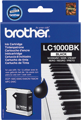 Brother Tintenpatrone LC1000BK schwarz 950 Blatt schwarz DCP-130C, 330C, 350C, 357C, 540CN, 560CN, 750CW, 770CW, FAX-1355, 1360, 1460, 1560, MFC-240C, 440CN, 465CN, 660CN, 680CN, 845CW, 885CW, 3360C