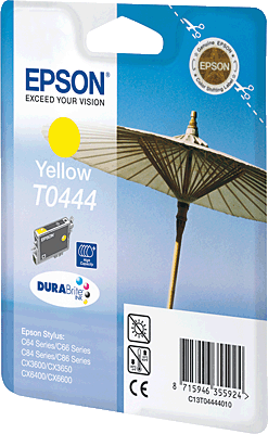 EPSON Tintenpatrone/T04444010 yellow Inhalt 13ml 420 Blatt T0444 Stylus C64, C66, C84, C84N, C84WiFi, C86, CX3650, CX6400, CX6600