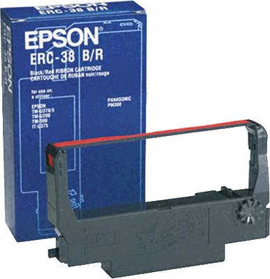 Epson Farbband S015376 ERC38BR sw/rot schwarz / rot EPSON TM-300, -U210, -220, -230, -301