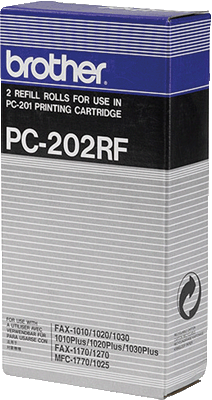 Brother Thermotransferband PC202RF VE2 2x 420 Blatt schwarz brother® Fax 1010, 1010 plus, 1010e, 1020, 1030, 1030plus, 1030e, MFC1025