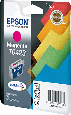 EPSON Tintenpatrone/T04234010 magenta Inhalt 16ml 420 Blatt T0423 Stylus C82, C82N, CX5200, CX5400