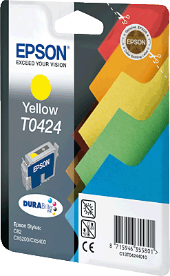 EPSON Tintenpatrone/T04244010 yellow Inhalt 16ml 420 Blatt T0424 Stylus C82, C82N, CX5200, CX5400