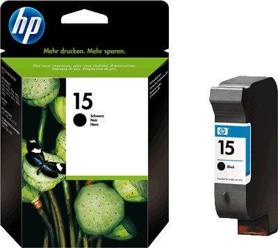 hp Tintenpatrone C6615DE 15 schwarz 500 Blatt schwarz Color Copier 310, Deskjet 3810, 3816, 3820, 3822 series, 810c, 816c, 825c, 840c, 843c, 845c, 916c, 920c, 940c, Fax 1230, Officejet 5110, 5110v30