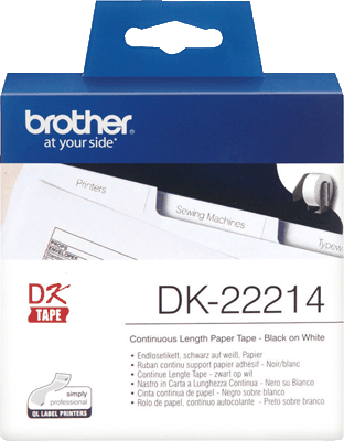 brother Etikett DK22214 12mm weiß