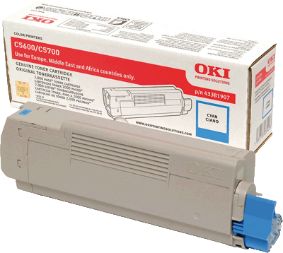 Oki Toner 43381907 cyan 2.000 Blatt cyan C5600 C5700