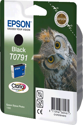 Epson Tintenpatro T07914010 T0791 sw schwarz Stylus Photo 1400, 1500W, P50, PX650, PX660, PX700W, PX710W, PX720WD, PX730WD, PX810FW, PX820FWD, PX830FWD