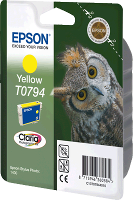 Epson Tintenpatro T07944010 T0794 gb gelb Stylus Photo 1400, 1500W, P50, PX650, PX660, PX700W, PX710W, PX720WD, PX730WD, PX810FW, PX820FWD, PX830FWD