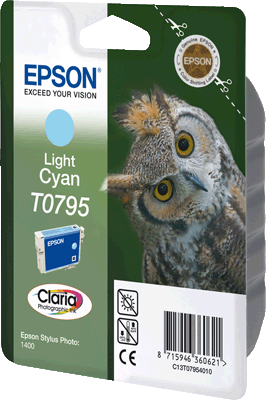 Epson Tintenpatro T07954010 T0795 cy cyan hell Stylus Photo 1400, 1500W, P50, PX650, PX660, PX700W, PX710W, PX720WD, PX730WD, PX810FW, PX820FWD, PX830FWD