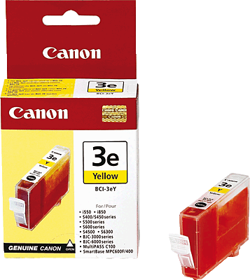 Canon Tintenpatrone/BCI3EY yellow Inhalt 13ml 390 Blatt 4482A002 i550, i850, MultiPASS C755, F30, F50, F60, F80, MP700, MP730, S400, S450, S500, S520D, S530D, S600, S630, S630 Network, S750