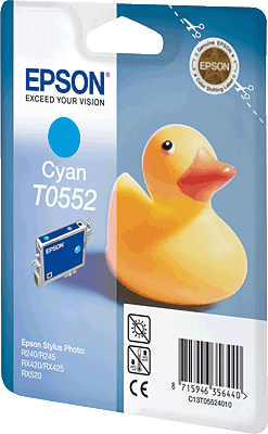 EPSON Tintenpatrone/T05524010 cyan Inhalt 8ml 290 Blatt T0552 Stylus Photo R240, RX420, RX520