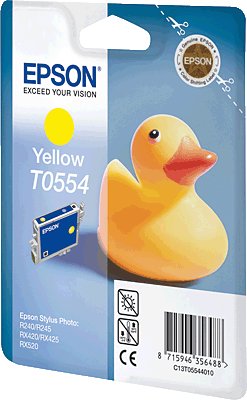 EPSON Tintenpatrone/T05544010 yellow Inhalt 8ml 290 Blatt T0554 Stylus Photo R240, RX420, RX520