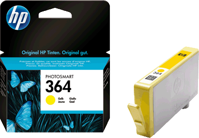 hp Tintenpatrone CB320EE 364 gelb 300 Blatt gelb Deskjet 3070A, 3520 e-AIO, Officejet e-AIO 4620, 4622, Photosmart B010a, B109a, B109d, B1009f, B8550, C5324, C5380, C6324, C6380, D5460, eAIO 7510,