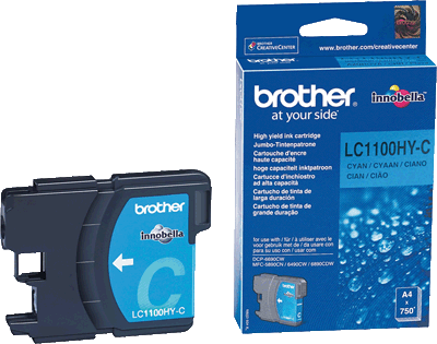 Brother Tintenpatrone LC1100HYC cyan 750 Blatt cyan DCP-6690CW, MFC-5890CN, 5895CW, 6490CW, 6890CDW