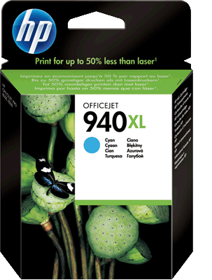 hp Tintenpatrone C4907AE 940XL cyan 1.400 Blatt cyan Officejet Pro 8000, 8500 series, 8500A, 8500A Plus