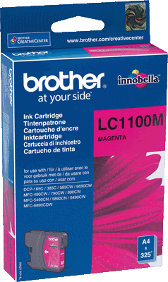 Brother Tintenpatrone LC1100M magenta 325 Blatt magenta DCP-185C, 385C, 395CN, 585CW, J715, 6690CW, MFC-490CW, 790CW, 795CW, 990CW, 5490CN, 5890CN, 5895CW, 6490CW, 6890CDW, J615W