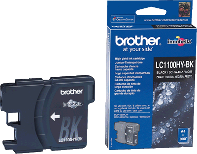 Brother Tintenpatrone LC1100HYBK sw 900 Blatt schwarz DCP-6690CW, MFC-5890CN, 5895CW, 6490CW, 6890CDW