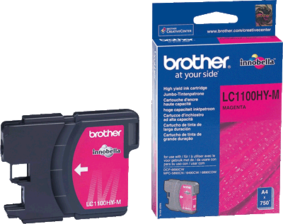 Brother Tintenpatrone LC1100HYM magenta 750 Blatt magenta DCP-6690CW, MFC-5890CN, 5895CW, 6490CW, 6890CDW