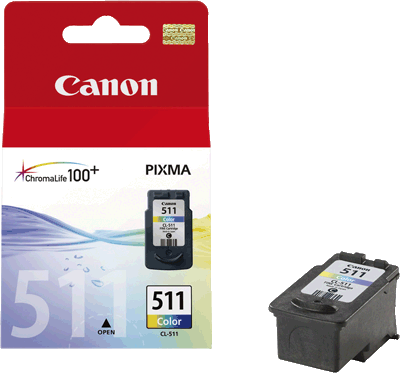 Canon Tintenpatrone CL511 2972B001 3farb 244 Blatt 3-farbig (cyan, magenta, gelb) PIXMA iP2700, iP2702, MP230, MP240, MP250, MP252, MP260, MP270, MP272, MP280, MP282, MP480, MP490, MP492, MP495, MP4