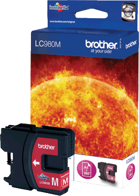 Brother Tintenpatrone LC980M magenta 260 Blatt magenta DCP-145C, 165C, 195C, 365CN, 375CW, MFC-250C, 255CW, 290C, 295CN