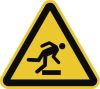 Schild Warnung vor Hindernissen am Boden