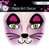 Sticker Face Art Pink Cat