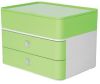 Schubladenbox 2 Laden+Box weiß/grün