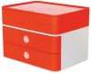 Schubladenbox 2 Laden+Box weiß/rot