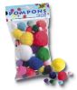 Pompons bunt sortiert