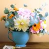 Motivserviette 33x33cm Blumen in Tasse